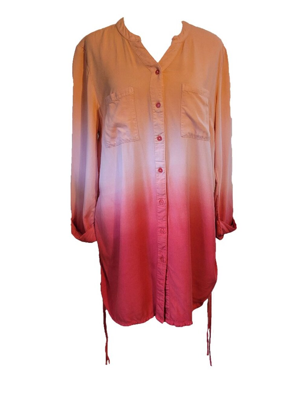 New Directions Ombre Side Ruched Tunic Size M